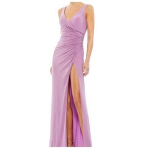 Ieena for Mac Duggal pink ruched gown